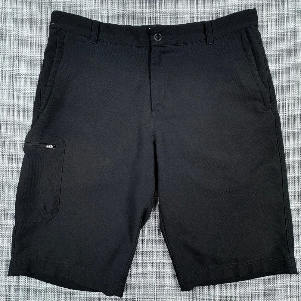 Nike Golf Shorts Mens 32 Black Stretch Flat Front Zip Pocket Performance Outdoor